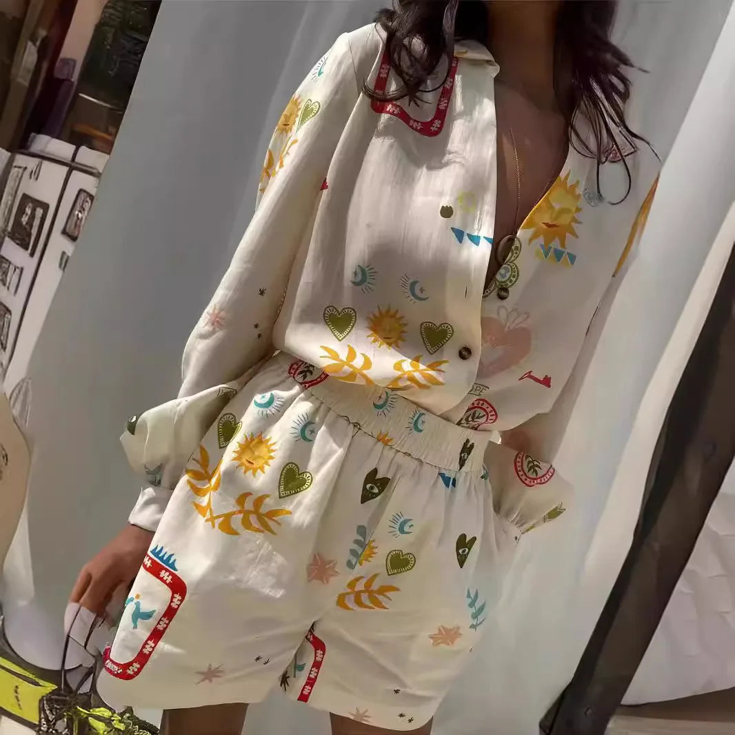 NOMI™ - Elegant Tvådelad Set med Mönster