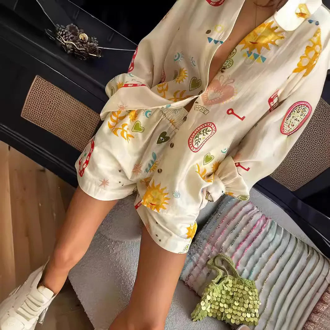 NOMI™ - Elegant Tvådelad Set med Mönster