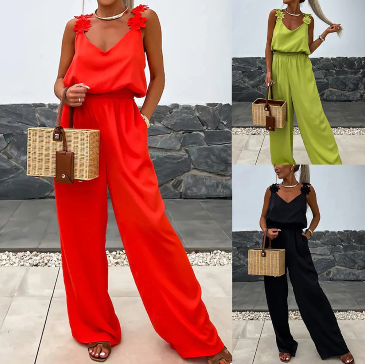 NOMI™ - Ärmlös jumpsuit med breda ben