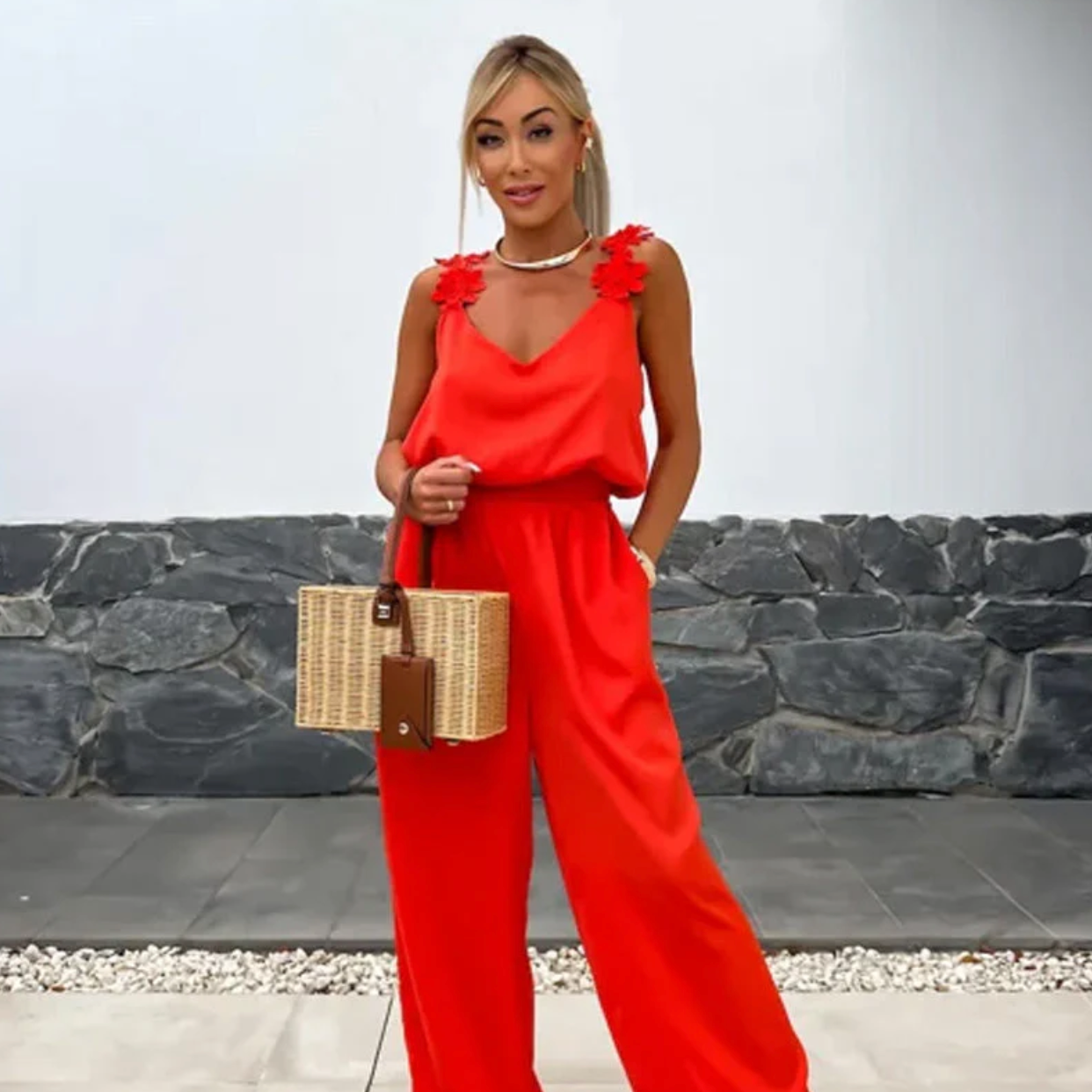 NOMI™ - Ärmlös jumpsuit med breda ben