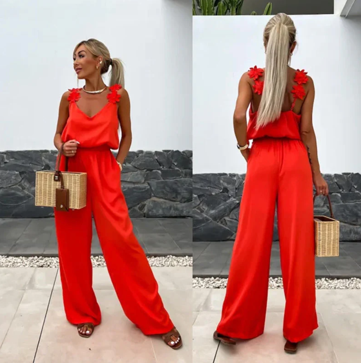 NOMI™ - Ärmlös jumpsuit med breda ben
