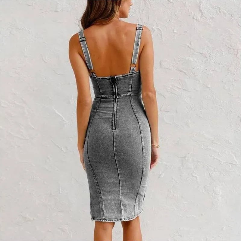 NOMI™ Snygg Denimklänning – Enkel Elegans & Komfort